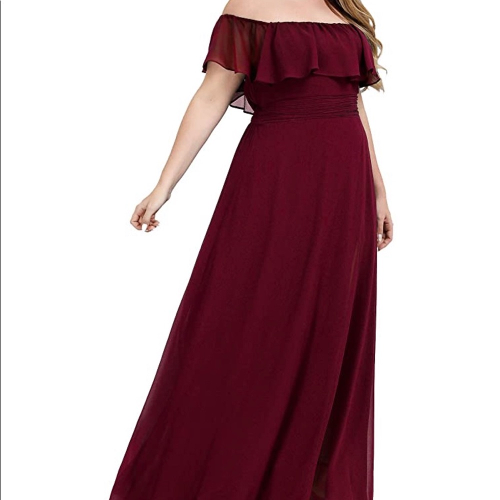 Plus Size Burgundy Bridesmaid Dress